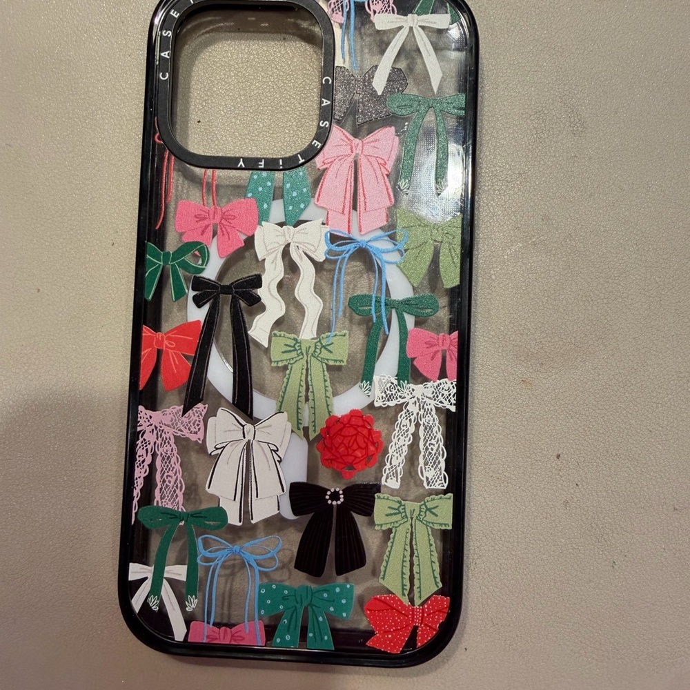 Casetify Multicolor Bow Design Phone Case 14 Pro Max